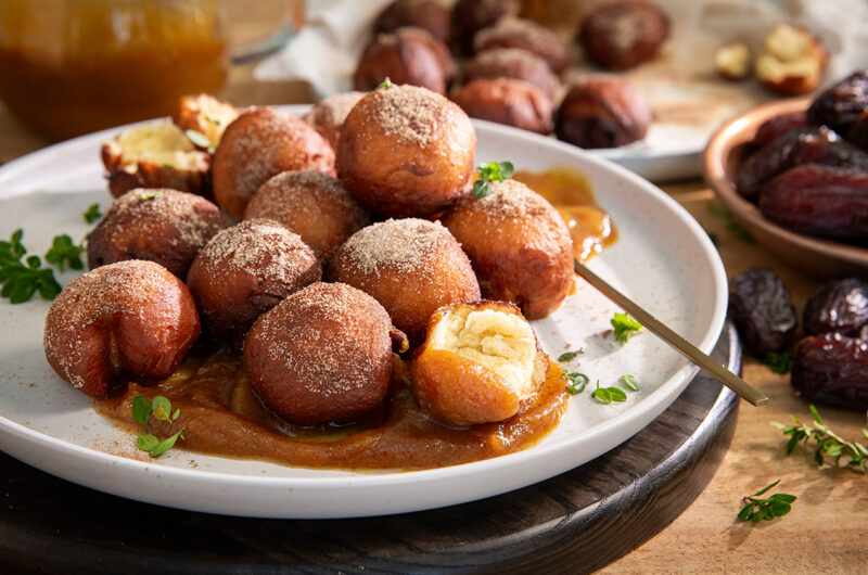 Warm Date and Orange Sauce with Italian Doughnuts